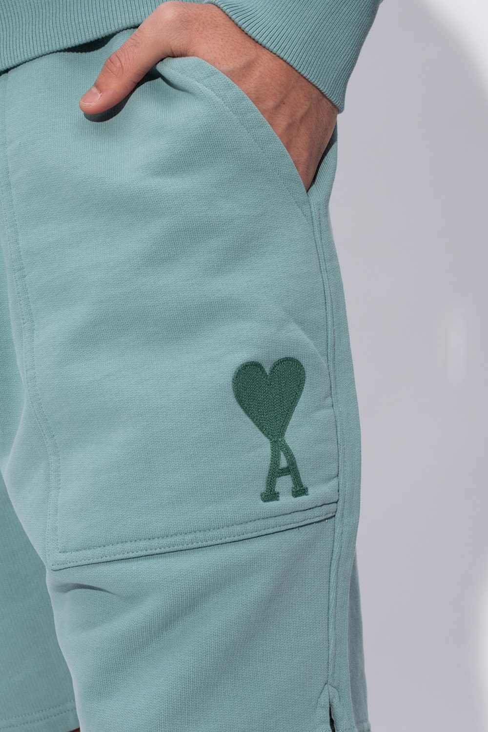 Sweat shorts with logo Ami Alexandre Mattiussi - Brown